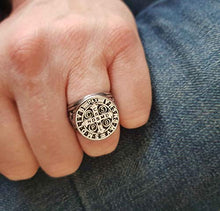 Carica l&#39;immagine nel visualizzatore di Gallery, Tribal Spirit Steel Anello Acciaio Inossidabile Benedetto Croce Vaticano... - Ilgrandebazar