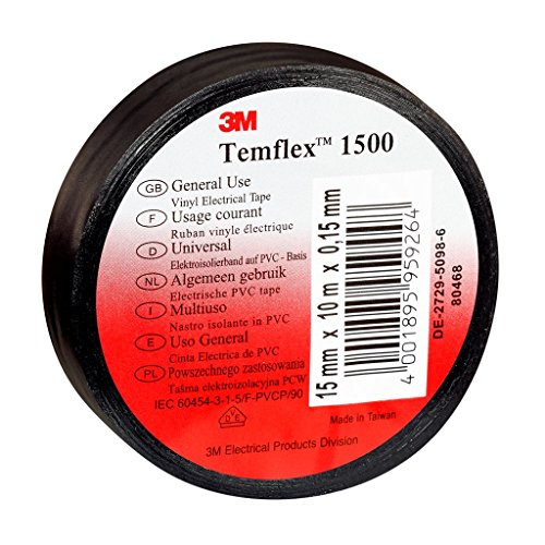 3 m tsch1525 temflex 1500 vinile nastro isolante elettrico, 15 mm x 25 m,...
