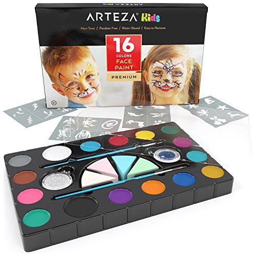 Arteza Colori per Pittura Viso, Set da 16 Pigmenti Non Tossici Body 1 - Ilgrandebazar