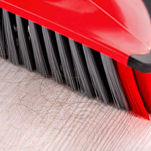 Vileda 3Action Scopa per Interni, con 3 Diverse Setole, Cattura Rosso-grigio - Ilgrandebazar