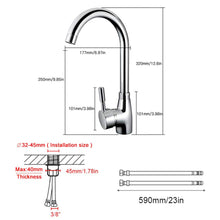 Carica l&#39;immagine nel visualizzatore di Gallery, GAVAER Rubinetto per Cucina, Girevole a 360°Miscelatore Cucina Cromato E-6057