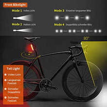 Carica l&#39;immagine nel visualizzatore di Gallery, WOTEK Luci per Bicicletta Set Bici Ricaricabili e Impermeabili USB...