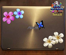 Carica l&#39;immagine nel visualizzatore di Gallery, Fiore frangipani plumeria multicolore doppio + farfalla adesivi auto... - Ilgrandebazar