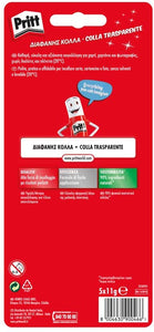 Pritt Colla Stick 5 x 11g, colla per bambini sicura e affidabile, colla Pritt per lavoretti e fai da te, con una tenuta forte per uso scuola e ufficio, 5 stick x 11g