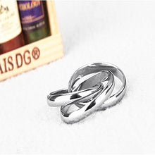 Carica l&#39;immagine nel visualizzatore di Gallery, JewelryWe Gioielli Moda Tono Acciaio Inossidabile Tre Anelli Interbloccate... - Ilgrandebazar