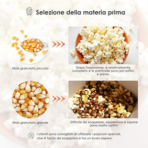 SIMBR Macchina per Popcorn, ad Aria Calda Popocorn Compatta...