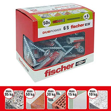 Carica l'immagine nel visualizzatore di Gallery, Fischer 50 Tasselli Duopower con Vite, 6 x 30 mm, per Muro pieno, 6 x 30 mm