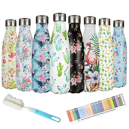 BEI & HONG Borraccia Termica 500 ml, Bottiglia Acqua Acciaio 500ml, Cactus