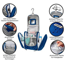 Carica l&#39;immagine nel visualizzatore di Gallery, KRONIFY Beauty Case da Viaggio donna Grande con Specchio per Donna e Uomo Blu