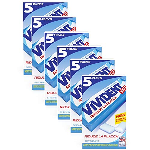 Vivident Xylit Spearmint Gomme da Masticare Senza Zucchero Multipack Stick,...