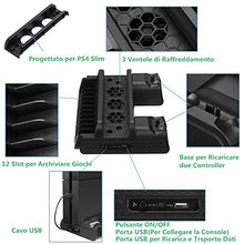 Carica l&#39;immagine nel visualizzatore di Gallery, PS4 Pro/ Slim/ Supporto Verticale con 3 Ventole 2 Stazioni di...