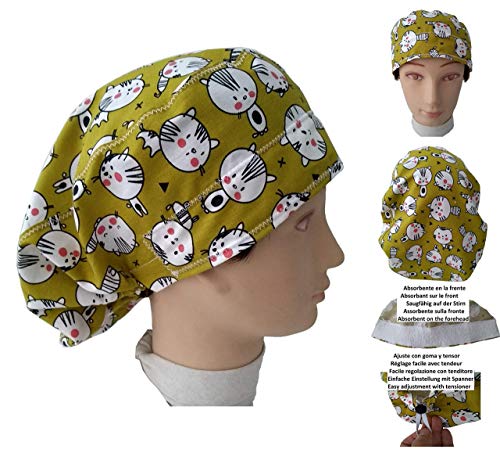 Cappello chirurgico Donna GATTINI per capelli lunghi, chirurgia, dentista,... - Ilgrandebazar