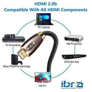 IBRA Cavo HDMI 4K Ultra HD 2M - Ethernet ad PRO GOLD - 2 METROS, nero/bianco - Ilgrandebazar