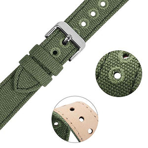 Fullmosa 8 Colori per Cinturino Orologio a Sgancio Rapido, Tela 20mm, Verde - Ilgrandebazar