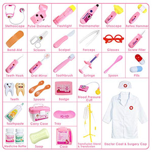 HERSITY 35 Pezzi Valigetta del Medico Kit Dottore Giocattolo con Luci e...