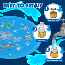 Carica l&#39;immagine nel visualizzatore di Gallery, Funny House Tappetino Gioco d&#39;Acqua, 170CM Splash Play Mat di Spruzzi...