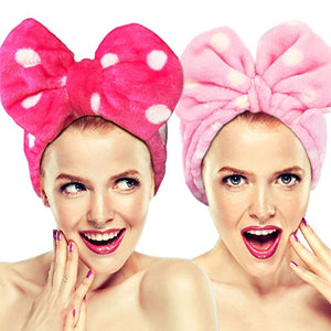 Hairizone - Set di 2 fasce elastiche per capelli con fiocco, Pink/Roseo - Ilgrandebazar