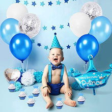 Carica l'immagine nel visualizzatore di Gallery, Palloncini Compleanno Ragazzo, TOLOYE Decorazioni Compleanno, Happy Birthday Banner, Blu Palloncini con Coriandoli con Lettere,Tovaglia per Ragazzo, Baby Shower,Compleanno, Decorazioni per Feste