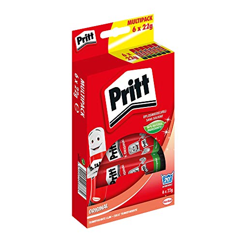 Pritt Klebestift 6 x 22g im Bonus-Pack, lösemittelfrei - Ilgrandebazar