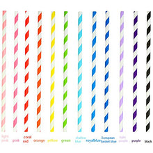 Carica l&#39;immagine nel visualizzatore di Gallery, Keriber 300 pezzi biodegradabili cannucce di carta potabile Stripe paglia... - Ilgrandebazar