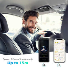 Carica l&#39;immagine nel visualizzatore di Gallery, AGPTEK Vivavoce Auto Bluetooth 5.0 con Siri Assistente Comandi Vocali di Google Altoparlante Kit e Scheda TF Supporto per Aletta Parasole Connessione Automatica, Nero