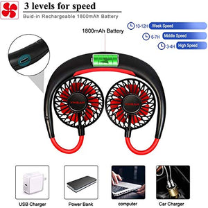 Ventilatore Da Collo Senza Pale Portatile - 360° Silenzioso, 3 Velocità, Batteria 4000mAh, Per Interni Ed Esterni, Regalo Ideale