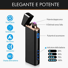 Carica l&#39;immagine nel visualizzatore di Gallery, Accendino Elettrico, USB Ricaricabile Antivento... - Ilgrandebazar