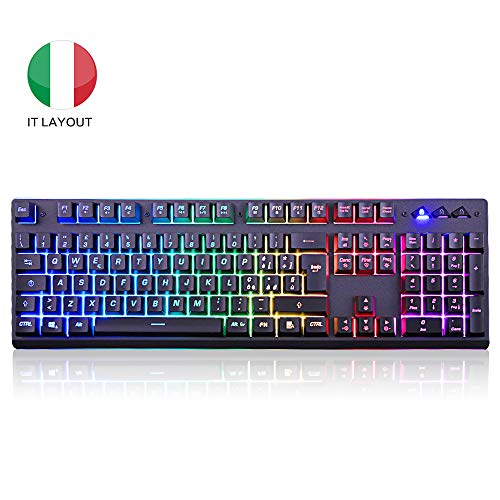 EZONTEQ Tastiera Meccanica Gaming RGB PC, Semi-meccanica