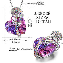 Carica l&#39;immagine nel visualizzatore di Gallery, Regali Natale Amore Rosa Ciondolo cuore viola, con cristalli di Swarovski,...