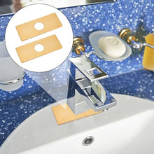 Carica l'immagine nel visualizzatore di Gallery, 2 piastre di copertura dorate con foro da 34,5 mm, piastra di copertura rettangolare, 16 cm di lunghezza, copertura per rubinetto per rubinetto per bagno, cucina, lavabo