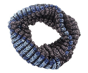 Scaldacollo in maglia, sciarpa ad anello unisex stampato col. Jeans - Ilgrandebazar