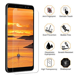 3 pezzi Vetro Temperato per Samsung Galaxy A8 2018 Pellicola Trasparente