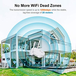 Kosiy Ripetitore WiFi Wireless 1200 Mbps 5GHz 2.4GHz Dual Band Bianco
