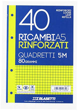 Carica l'immagine nel visualizzatore di Gallery, Blasetti 2329 - 40 Ricambi A5 Rinforzati con banda trasparente, Quadretti,...