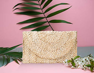 ISIYINER Pochette in Paglia Estiva,Borsa Mare borsa da donna Eleganti Clutch...