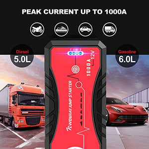 NWOUIIAY Avviatore di Emergenza Impermeabile Jump Starter 12V 1000A Corrente... - Ilgrandebazar