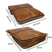 Carica l'immagine nel visualizzatore di Gallery, BAIGIO Borsello Uomo Vera Pelle Vintage Borsa a Tracolla Marrone Marrone-1