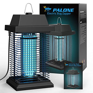 PALONE Lampada Antizanzare Elettrica, 20W 4500V UV Lampada Repellente Zanzare, Impermeabile IPX4 Trappola Zanzare Elettrico Per Campeggio, Giardino, Interni ed Esterni, Silenzioso e Sicuro