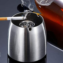 Carica l'immagine nel visualizzatore di Gallery, AMAYGA Grande Posacenere in Acciaio Inox con Coperchio,posacenere a Prova di...