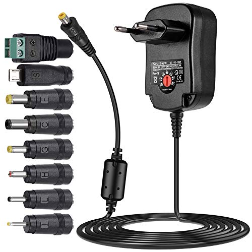 SoulBay 3 V 4,5 V 5 V 6 V 7,5 V 9 V 12 V 1000 mA Adattatore AC/DC universale...