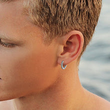 Carica l&#39;immagine nel visualizzatore di Gallery, Oidea Orecchini cerchio Uomo Donna Acciaio inossidabile Argento Nero Oro 18mm - Ilgrandebazar