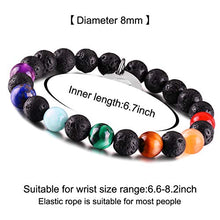 Carica l&#39;immagine nel visualizzatore di Gallery, JOXFA Naturale Genuine 7 Chakra Gemstone Uomo Donna 8mm Lava B - Ilgrandebazar