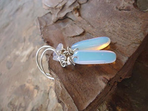 ✿ Pietralunare Drop & orecchini gancio lungo ✿
