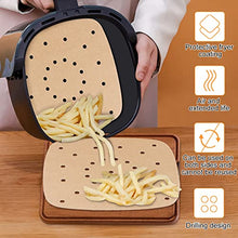 Carica l&#39;immagine nel visualizzatore di Gallery, 100 Pezzi Carta forno per Friggitrice ad aria，Fodera di Carta usa e Getta per Friggitrice ad aria accessori,pergamena Carta da Forno per Padelle，facile da pulire, lontano da macchie di olio