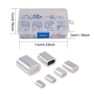 Increway 180PCS 6 taglie in alluminio crimpatura maniche loop clip puntale... - Ilgrandebazar