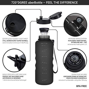 720°DGREE Bottiglia d'Acqua “uberBottle“ - 01 Softtouch | Onyx Black - Nero