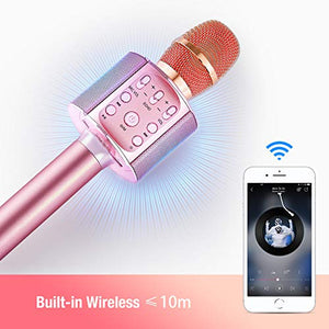 1 BY ONE Microfono Wireless per Karaoke, Sistema Portatile 4 in 1, Rosa - Ilgrandebazar