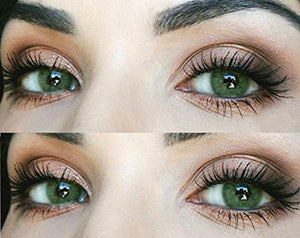 GLAMLENS Lenti a contatto colorate verdi Green - mensili - con porta lenti a...