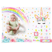 Carica l&#39;immagine nel visualizzatore di Gallery, WERNNSAI Unicorno Bambino Coperta Milestone - 150 x 100 cm A - Ilgrandebazar