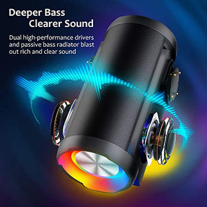 Cassa Bluetooth, COOCHEER Altoparlante Bluetooth Portatili 24W con Luce Nero - Ilgrandebazar